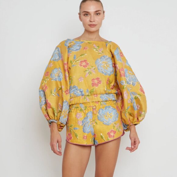 Arianne Elmy Yellow Good Luck Shorts - Picture 2 of 3